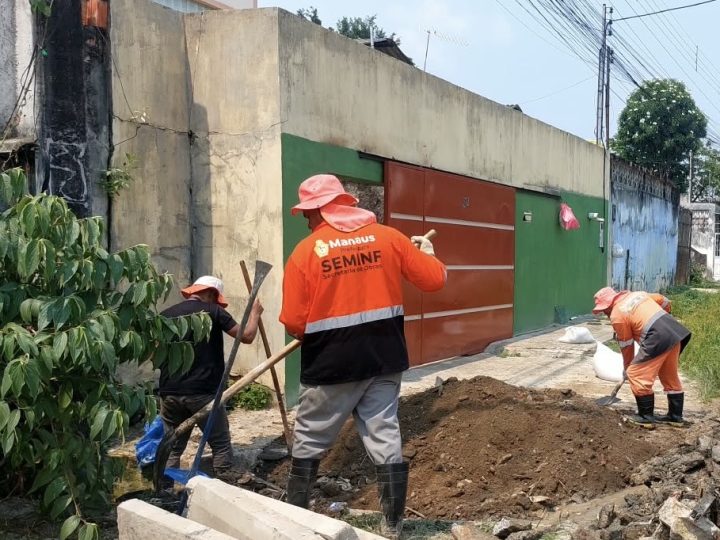 Prefeitura de Manaus recupera rede de drenagem profunda e reforça infraestrutura no Zumbi dos Palmares