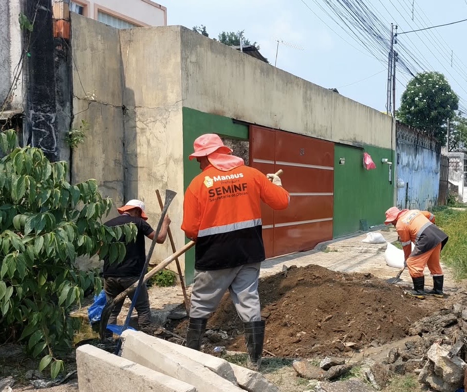 Prefeitura de Manaus recupera rede de drenagem profunda e reforça infraestrutura no Zumbi dos Palmares