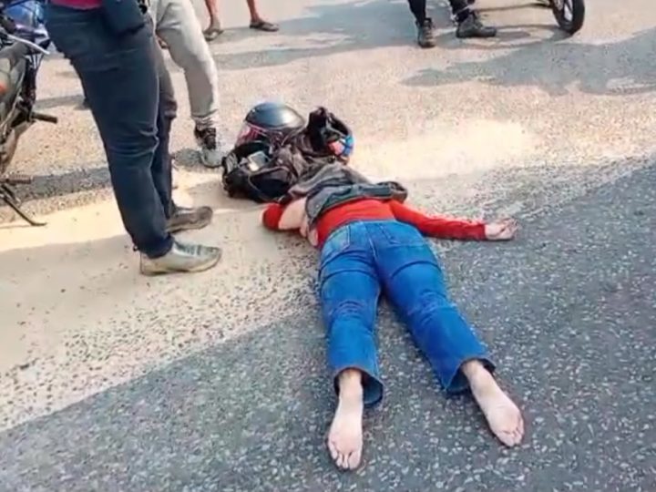 Motociclista perde partes do cabelo após colisão com carreta no bairro Coroado