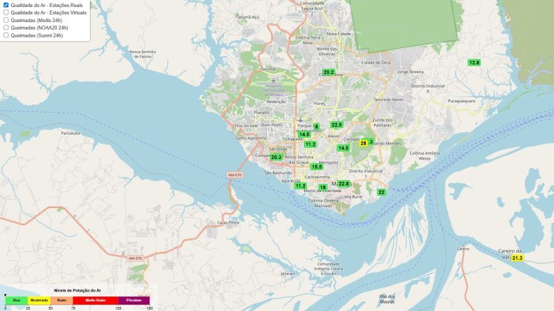 Chuva e redução de queimadas melhoram qualidade do ar em Manaus