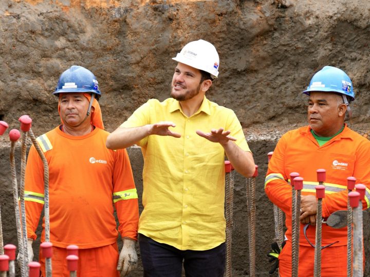 Prefeito Renato Junior vistoria obras do Passarão, que chegam a 55% de execução na zona Oeste de Manaus