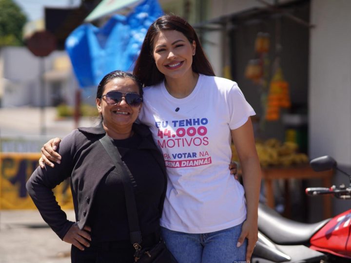 Eu tô aqui por vocês’; Brena Dianná intensifica reta final de campanha com caminhada em Parintins