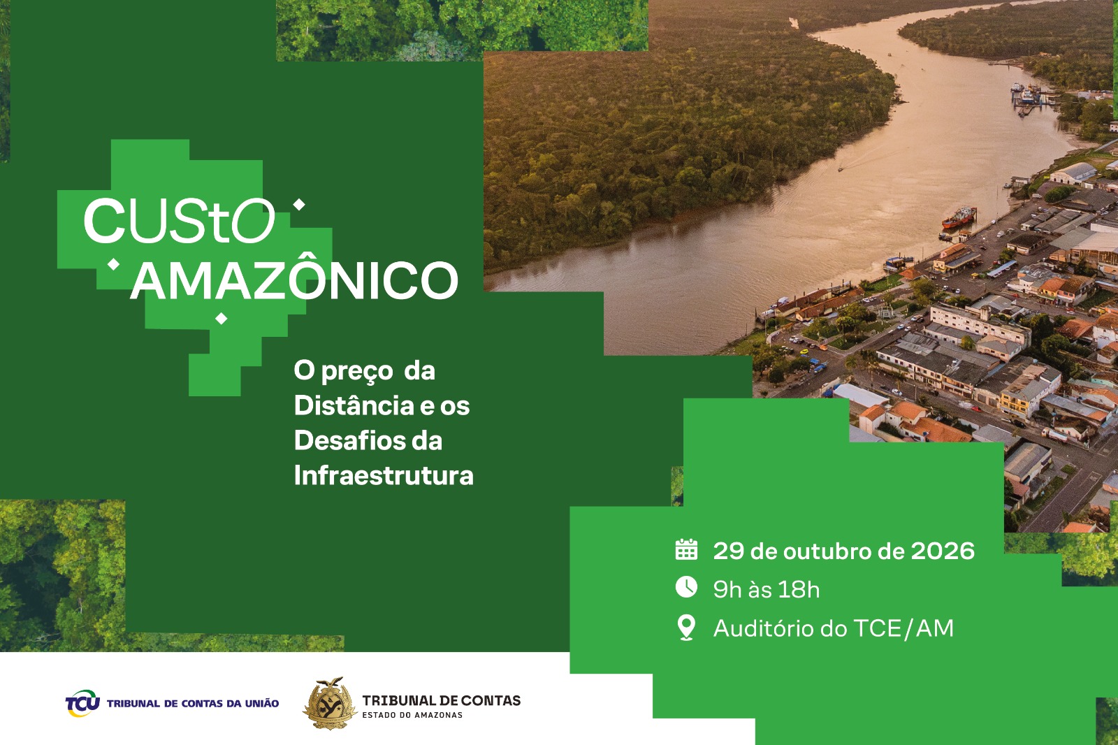 TCE-AM e TCU abrem inscrições para seminário que debate infraestrutura e custos na Amazônia