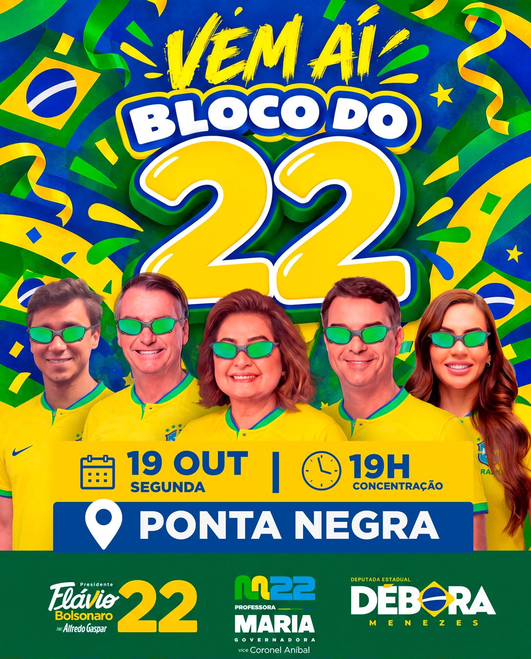 Com Nikolas Ferreira e Lucas Pavanato, Bloco do 22 acontece dia 19/10 na Ponta Negra e promete mostrar a força da Direita do Amazonas