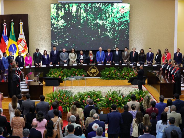 Presidente e vice-presidente do TCE-AM prestigiam recondução de Leda Mara à chefia do MPAM