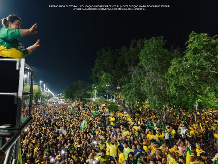 Professora Maria faz história no Amazonas e reúne 150 mil pessoas com Flávio Bolsonaro e Nikolas Ferreira no maior ato da direita no Norte do país