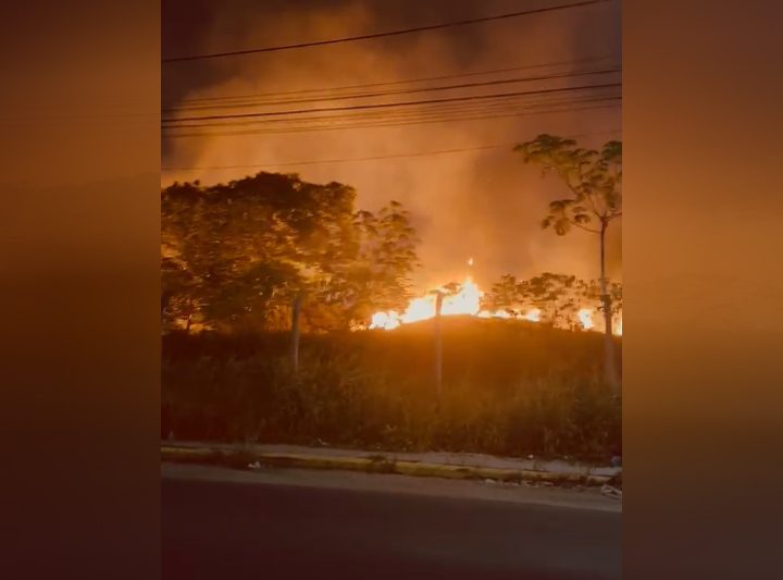 Incêndio em vegetação de Iranduba atinge área de 600 campos de futebol