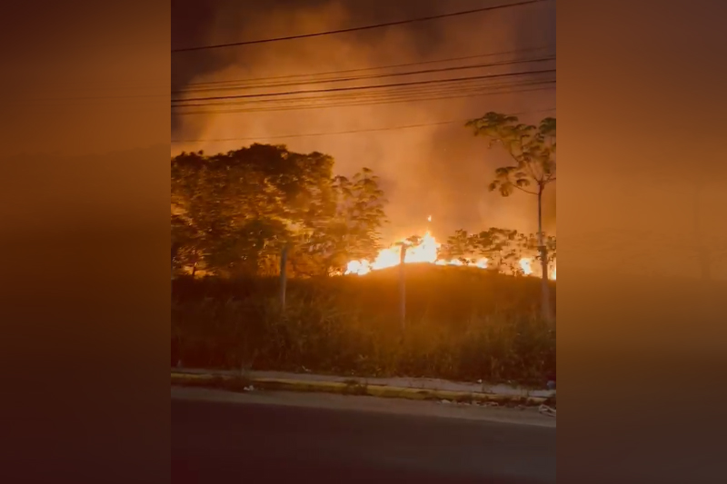 Incêndio em vegetação de Iranduba atinge área de 600 campos de futebol