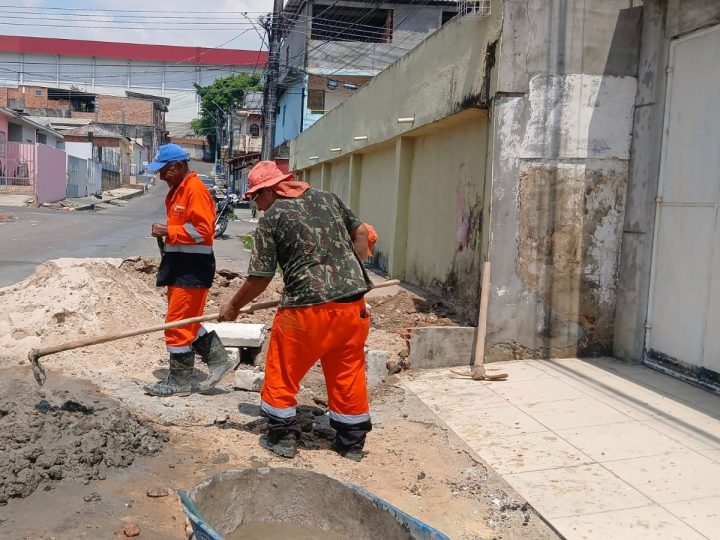 Prefeitura de Manaus avança com drenagem superficial no Alvorada e reforça infraestrutura no conjunto Jardim do Éden