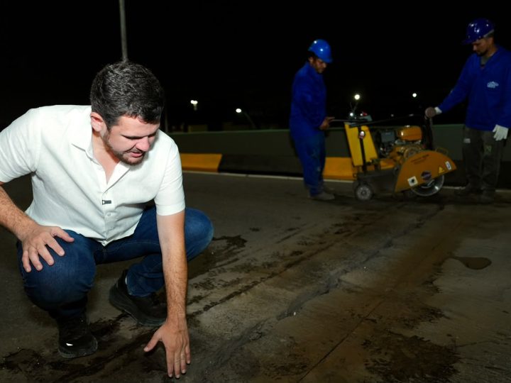 Prefeito Renato Junior vistoria troca de juntas de dilatação em viaduto sem manutenção há mais de 30 anos
